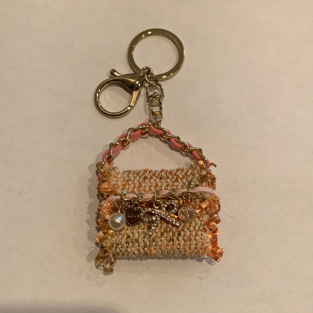 Fancy Cloth Purse Handbag Keychain Bridesmaid Gift